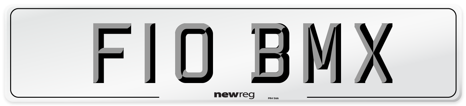 F10 BMX Number Plate from New Reg